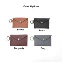Portefeuille porte-clés en cuir personnalisé, porte-carte, pochette enveloppe, petit portefeuille en cuir pour homme et femme, cadeau d'anniversaire