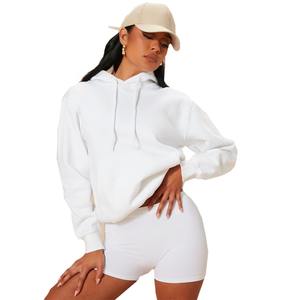 Sweat-shirts à capuche personnalisés pour femmes, mode de rue, couleur unie, 100% coton, haute qualité, respectueux de l'environnement, impression de logo personnalisée - Product Image 1