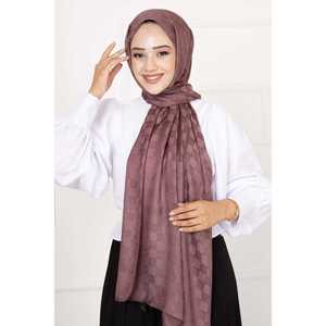 Écharpe hijab à motif à carreaux en polyester durable - Product Image 1