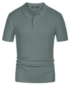 2024 été tricoté solide toile affaires décontracté respirant coton bambou Fiber à manches courtes coupe régulière pour chemises pour hommes - Product Image 6