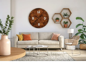 Handmade <b>Modern</b> Style <b>Wall</b> <b>Clock</b> Ready to Ship Quartz Single Face with Wooden Frame for Living Room by Indian Exporters - Product Image 2