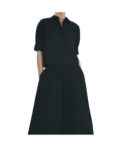 Camisa Corta Negra Moderna para Mujer, Estilo Ejecutivo, Mangas Ajustables, Corte Moderno, Ofrecida por Proveedor Indio en Tallas Personalizadas - Product Image 4