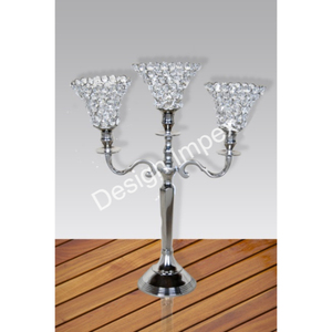 Candélabre en cristal à 5 bras pour bougies chauffe-plat, fournitures pour événements, décoration de table de fête, artisanat décoratif - Product Image 4