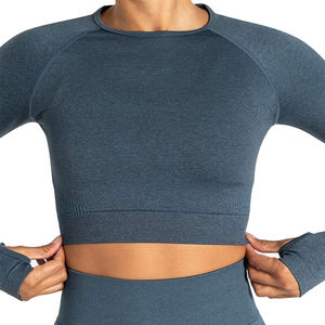 Haut court sexy pour femme, couleur unie, ouvert sur le devant – Haut respirant pour la gym, le sport et le streetwear décontracté - Product Image 5