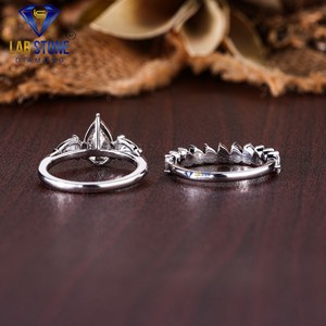 Anillo de oro blanco con diamante tallado en PerA TDW 2,58 de Lab-Stone / Elegance por triplicado, brillo sin fin/color de la EF-VS - Product Image 4