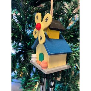 Casetta a vento fatta a mano campanelli a vento Design ispirato alla casa sull'albero funzionale realizzato con altri prodotti artigianali - Product Image 5