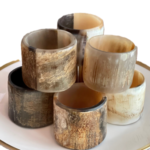 Ronds de serviette de luxe en corne de boeuf, vaisselle rustique bio d'origine éthique, élégant rond de serviette en corne de buffle en stock au meilleur prix - Product Image 3