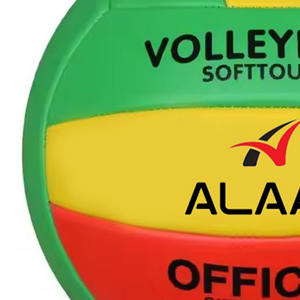 Pelota de voleibol de cuero de PVC impresa colorida del fabricante Alaay pelota deportiva cosida diseñada por máquina - Product Image 3