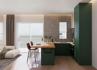 Ensemble d'armoires de cuisine KEJIA de style shaker classique moderne avec grand îlot central pour projets de rénovation résidentielle complète