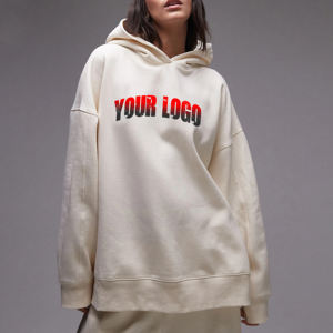 Sweat à capuche respirant grande taille avec logo personnalisé personnalisation vêtements décontractés d'hiver pull noir surdimensionné streetwear sweats à capuche pour femmes - Product Image 1