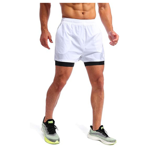 Short de fitness double couche pour homme Short de sport 2 en 1 pour le fitness et l'entraînement, séchage rapide, jogging, été - Product Image 1