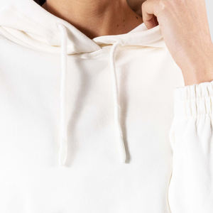 Pull à capuche court en tissu éponge de coton peigné à manches longues personnalisé de qualité supérieure avec propre logo pour les femmes - Product Image 5