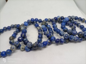 ลาพิส ลาซูลีธรรมชาติ 8 มม.สร้อยข้อมือคริสตัลบำบัดอัญมณีสร้อยข้อมือเรกิจักระการทำสมาธิเครื่องประดับของขวัญ - Product Image 5