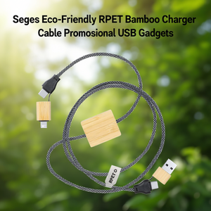 Cavo di Ricarica Ecologico in RPET e Bambù Segers, Gadget USB Promozionale - Product Image 3