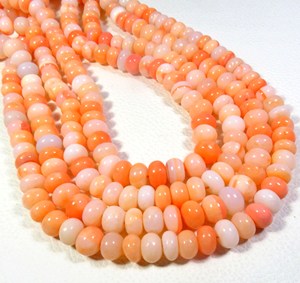 ลูกปัดโอปอลทรงกลมสีส้มเงาเรียบ8-9มม. อัญมณีธรรมชาติ16 "เส้นอัญมณีหลวมขายส่งจำนวนมาก - Product Image 3