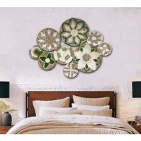Nouvelle conception : Ensemble de 3 paniers décoratifs minimalistes en jonc de mer à suspendre au mur pour le salon