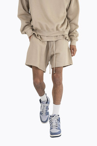 2025 OEM taille moyenne Shorts de sport pour hommes High Street solide décontracté sport Bermudas 100% coton teint uni coton cordon de serrage - Product Image 5