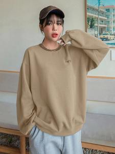 Sudaderas de algodón 100% para mujer hechas a medida Nuevo color sólido liso con logotipo frontal para invierno - Product Image 5