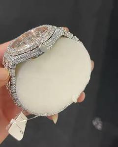 Nouvel arrivage de montre en acier inoxydable avec moissanite et diamant antique de style hip hop pour hommes - Product Image 4