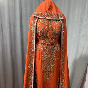 เดรสโมดัลปักลายดอกไม้แขนยาวคอสูงสำหรับผู้หญิงชุดเดรสโมดัลปักด้วยมือเป็นมิตรกับสิ่งแวดล้อมเหมาะสำหรับงานแต่งงาน - Product Image 1