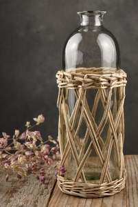 ชั้นวางกระถางต้นไม้ทำจากหวายและเหล็กสำหรับใช้ในบ้านในร่มและกลางแจ้ง - Product Image 5