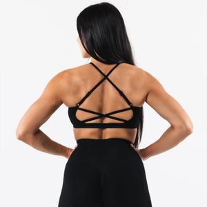 Soutien-gorge de sport de yoga sous-verre fixe pour femmes soutien-gorge arrière en forme de U respirant gilet de yoga de couleur contrastante à la mode - Product Image 3