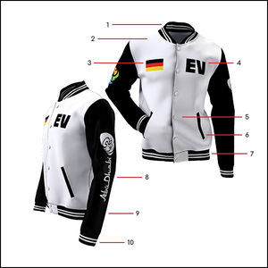 Venta al por mayor de diseño personalizado 100% poliéster satén Varsity Letterman chaqueta Chenille bordado Universidad Varsity chaqueta para los hombres - Product Image 5