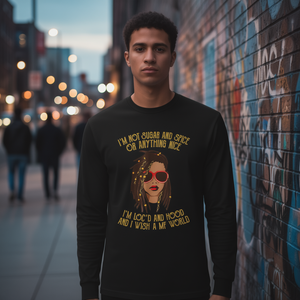 T-Shirt Promozionale a Maniche Lunghe con Stampa 'I'm Not Sugar and Spice or Anything Nice' - Product Image 2