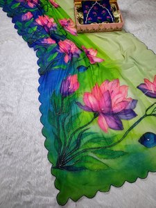 Modern Georgette Handwork Saree Trending Product para Diwali & Beach Ocasiones - Product Image 4