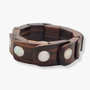 GRAIN Bracelet et bracelet en bois au design unique Bracelets en bois de taille personnalisée Bracelet fait main en bois avec fleur - Product Image 5