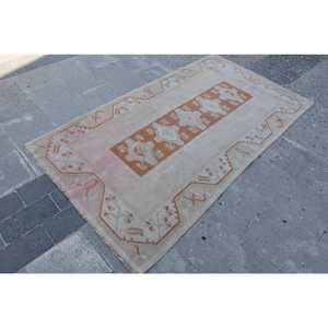 Alfombra de látex ecológica de lana Beige naranja clásica de área grande 3,8X6,9 pies diseño turco patrón de retazos abstracto rectángulo - Product Image 2