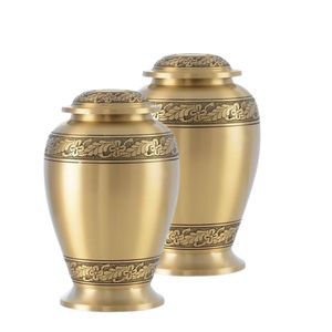 Suministro al por mayor de urna de metal chapada en latón para urnas de almacenamiento de cenizas conmemorativas funerarias de cremación - Product Image 4