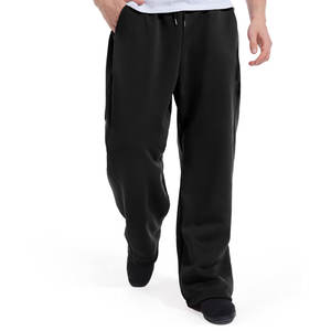 Pantalon en molleton pour homme en tissu 100% coton, lavé, respirant, couleur unie, séchage rapide, taille à cordon, ample, pantalon de survêtement pour homme - Product Image 4