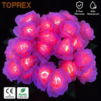 Lumière LED artificielle en forme de rose TOPREX, décoration de jardin pour mariage en extérieur, Ramadan Kareem, IP65, étanche, lumière paysagère commerciale