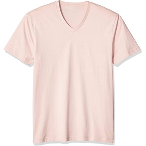 Vente en gros T-shirts à col en V pour hommes T-shirt uni grande taille respirant en coton biologique Impression de logo personnalisé Doux et confortable - Product Image 1