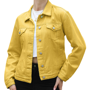 Ropa de calle, chaqueta vaquera hecha a medida para mujer, chaqueta vaquera de manga larga transpirable de primera calidad a prueba de viento para mujer - Product Image 1