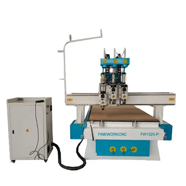 FW1325 Ba Đầu Cnc Máy Khắc Gỗ Công Cụ Tự Động Thay Đổi Cnc Router