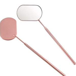 Espejo de Extensión de Pestañas con Luz LED de Acero Inoxidable Personalizado - Espejo Cosmético Portátil de Doble Cara - Product Image 1