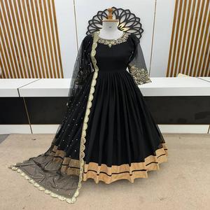 Vestido Anarkali de trabajo de secuencia de bordado de Georgette pesado de último diseñador por FabZone - Product Image 5