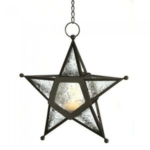 Linterna de vela de vidrio y metal hecha a mano con acabado negro para decoración de fiestas al por mayor - Product Image 3