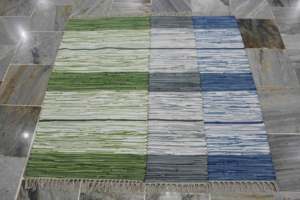 Lo último 2023 Indian Handloom 100% algodón Chindi Rag RUGS Doble cara uso cut-Shuttle diseños modernos - Product Image 4