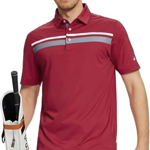 Camisetas Polo de Manga Corta, Secado Rápido, Ligeras, Deportivas, Casuales, con Estampado de Rayas, para Golf, para Hombre - Product Image 1