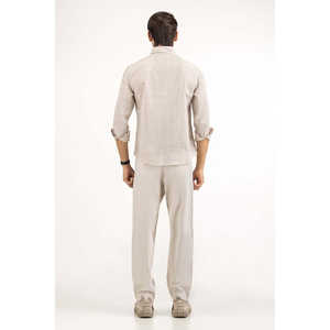 เสื้อเชิ้ตผู้ชายลำลอง ผ้าฝ้าย 100% ติดกระดุมสองแถว ผ้าป๊อปลินซาติน ระบายอากาศได้ดี ทรงปกติ รุ่น ODM MN-CS-SS25-203 - Product Image 1