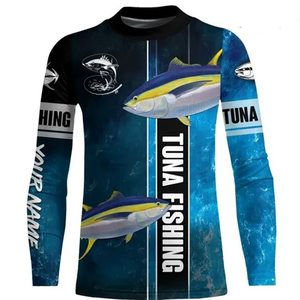 Camisas de Pesca de Atún de Manga Larga con Protección UV para Hombre, Personalizadas OEM, Aloha, UPF 50+, Secado Rápido, Transpirables, que Absorben la Humedad, Sublimadas - Product Image 1
