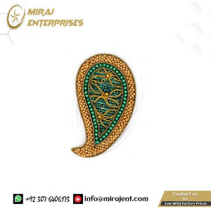 Parche bordado de alambre de lingote estilo hoja de alta calidad diseño 3D personalizado insignias de Metal bajo MOQ personalizado - Product Image 2