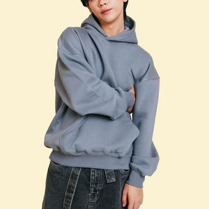 Ensemble de sweat à capuche en molleton zippé épais pour hommes tenue de survêtement deux pièces pour automne hiver vêtements de sport teints en couleur unie - Product Image 6