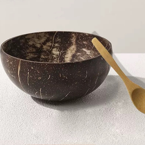 ชุดรับประทานอาหารชามมะพร้าวทำมือและช้อนงานปาร์ตี้ชามปั่นสลัดดีไซน์แบบชนบทจากโรงงานเวียดนาม - Product Image 4