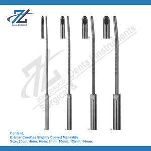 Instrumentos quirúrgicos de acero inoxidable Biemer, curetas de vacío de 8mm ligeramente curvadas, juego de instrumentos básicos de lipectomía por aspiración - Product Image 2