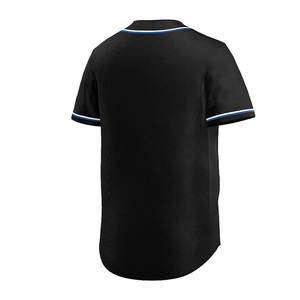 Camisetas de béisbol negras personalizadas camisetas de béisbol 100% poliéster venta al por mayor clásico Vintage equipo uniforme de béisbol ropa deportiva adultos - Product Image 4