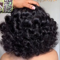 Perruques bandeau bouclées rebondissantes en cheveux naturels, perruques brésiliennes Remy pour femmes noires, prêtes à porter